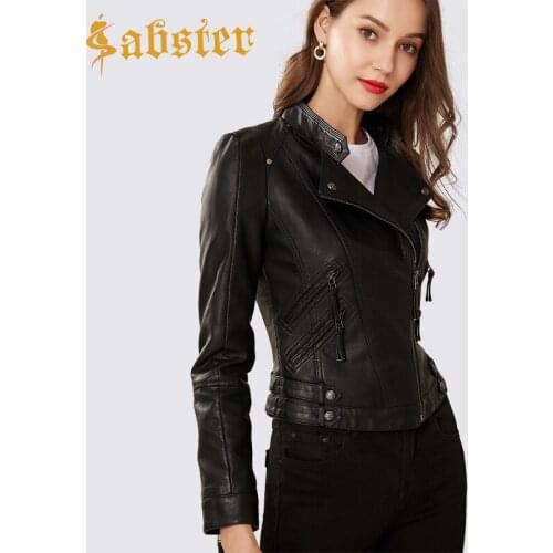 Женские зимние кожаные куртки SABSTER China At AliExpress