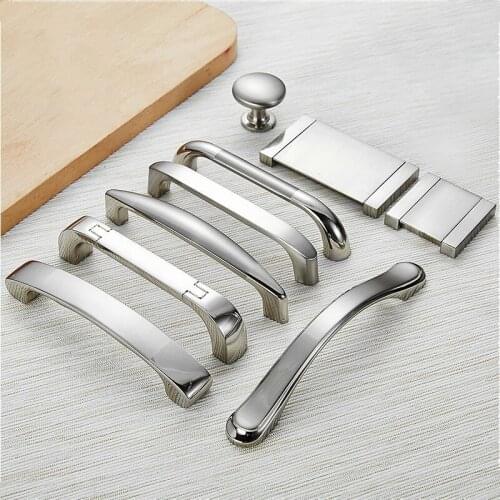 Zinc Alloy Modern Cabinet Handles Kitchen Cupboard Door Pulls Drawer Knobs Handles Wardrobe Pulls Furniture Handle Hardware