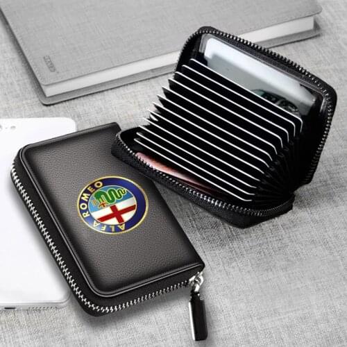 Genuine Leather bag Driver License Business Card Holder Wallet For alfa romeo giulia giulietta romeo 147 159 mito stelvio car