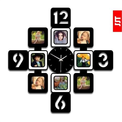 Luminousness fashion classic fashion photo frame wall clock modern photograph wall clock silent watch