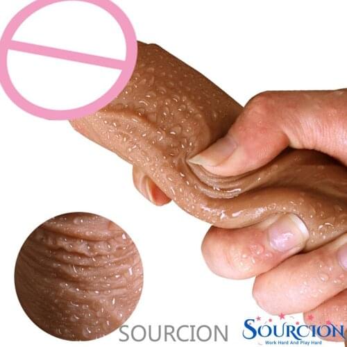 SWT 7/8 Inch Huge Realistic Suction Cup for Women Masturbation Dildo Silicone Penis Dong with Lesbain Sex Toy