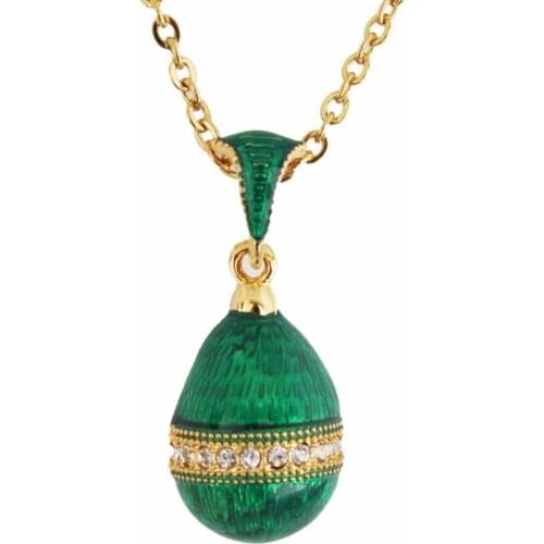 YAFFIL Women Vintage Egg Pendant Charm Crystal Rhinestone Necklace Luxury Orthodox Jewelry Enamel HandMade Jewelry YF22-53 2019