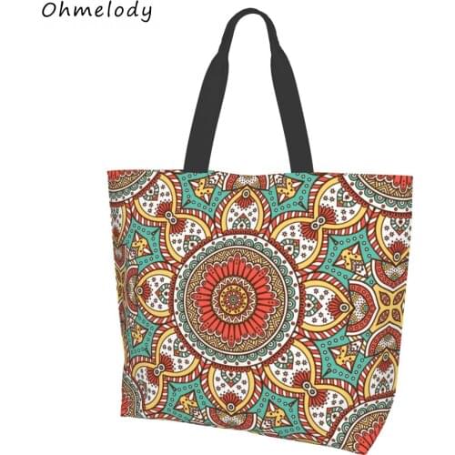 Mandala Womens Large Tote Handbags Lightweight Shoulder Bag Ladies Shopping Bags Summer Beach Bags Travelling Totes