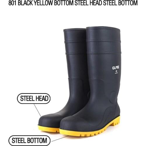 Waterproof steel toe safety shoes work rain shoes chemical proof rubber boots fashion labor protection shoes rubber water shoes