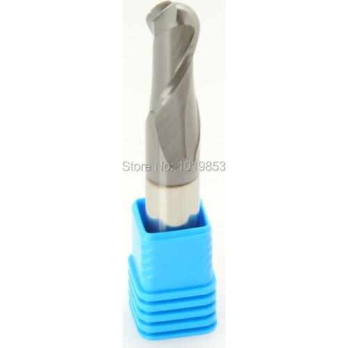 2pcs SLONS S200-R6X12X75L HRC50 12mm shank diameter BALL NOSE tungsten carbide end mill milling cutter for steel or cast iron