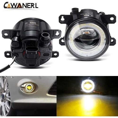 2 X Car LED Fog Light Assembly Lens Angel Eye DRL 30W 8000LM For Nissan Pathfinder Xterra Frontier Note Navara Sentra Interstar