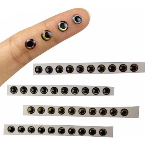 Hyaena 40pcs/set 3D Fishing Lure Eyes 3mm/4mm/5mm/6mm Fly Tying Material Holographic Eye Fishing Accessories Sticker