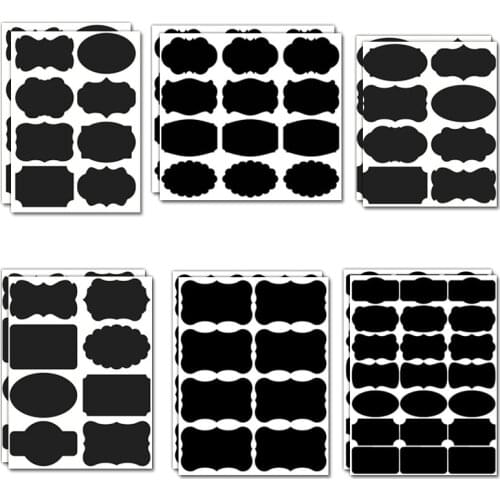 48Pcs/Set Spice Stickers Kitchen Label Stickers For Jar Waterproof Chalkboard Bottles Tags Blackboard Labels Stickers Marker Pen