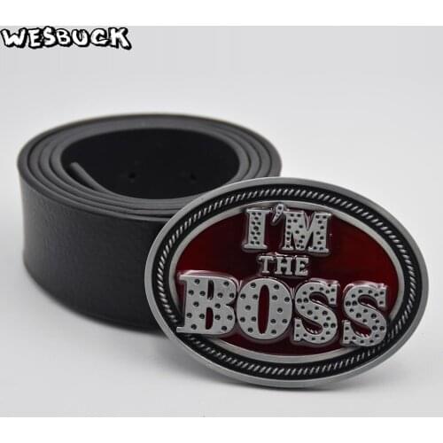 5 PCS MOQ WesBuck Brand Fashion Belt Buckles for Men Women Cool Buckles Metal Cowboy Cowgirl Western Round buckle With PU Belt