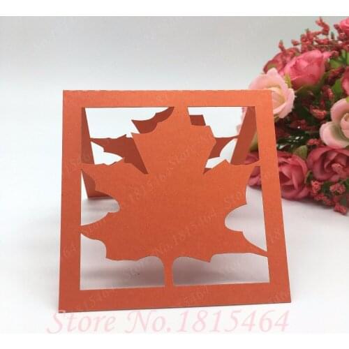 50pcs Laser Cut Maple Leaves Place Name Cards Number Cards Paper Wedding Favor Gift Guest Name Card Party Invitation Supplies