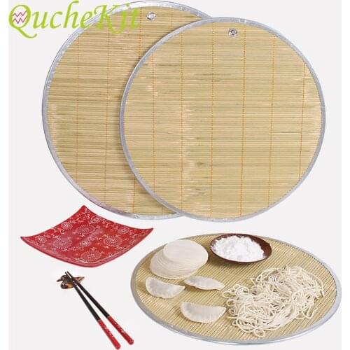Bamboo Steamer Pad Non-stick Round Dumplings Mat Steamed Dumpling Noodle Dough Mat Pasta Bamboo Curtain Food Tray 38/43/46cm