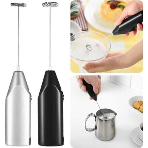 Household Mini Stainless Steel Electric Whisk Coffee -Blender Anti-oxidation Silver/black 20x3.5cm Kitchen Tools & Gadgets