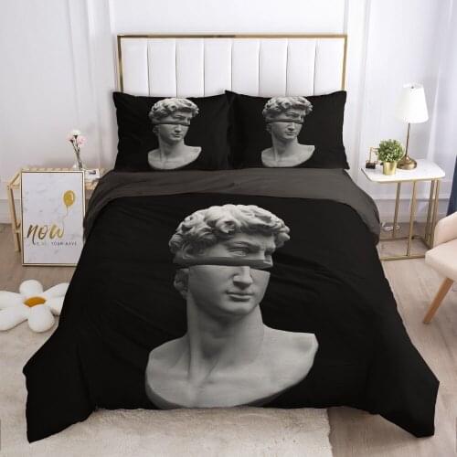 Black bedding set Queen King Full Double Duvet cover set pillow case Bed linens Quilt cover 240x220 200x200 Rome