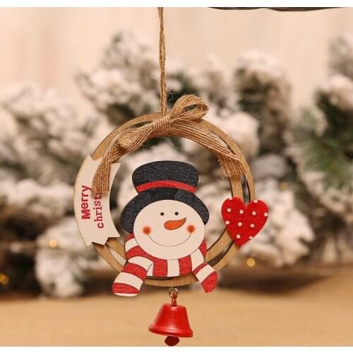 Wooden crafts creative Christmas tree color wooden pendant holiday party home decoration handmade DIY accessories