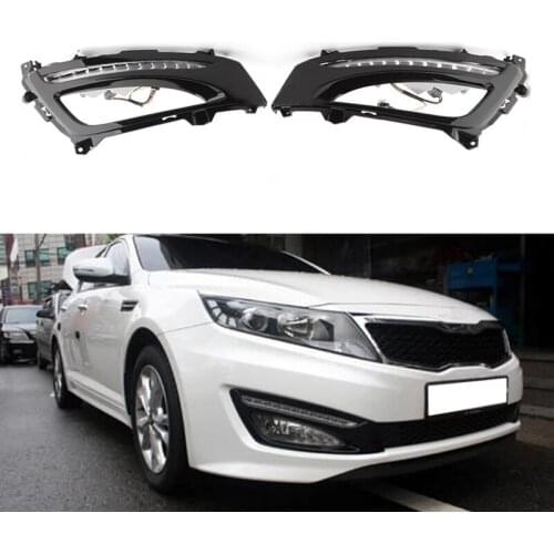 DHBH-2PCS Car Daytime Running Lights LED Headlights DRL Fog Lamps for Kia K5 2011-2014
