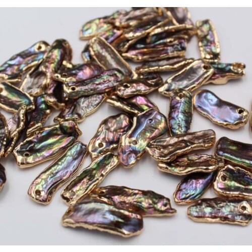 5pcs/lot Natural Freshwater Pearl Long Irregular Connector Charms For DIY Handmade Jewelry Making Accessories