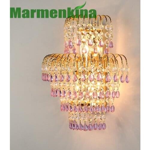 Indoor wall lamp lighting Crystal wall lamp minimalist living room bedroom bedside lighting led wall lamp,E14*3