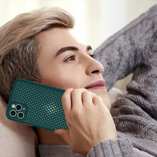 Breathable Soft Silicone Case For iPhone 12 11 Pro Max iPhone X XS XR SE 2020 8 7 Plus Heat Dissipation Camera Protection Cover