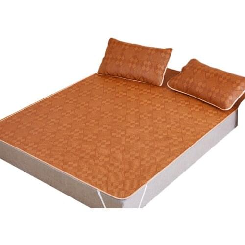 Rattan Mat Ice Silk Summer Mat 1.8M Bed Double Bed Mat 1.5 M 1.2 Foldable Bamboo Bed Mat Soft Grass Mat Summer