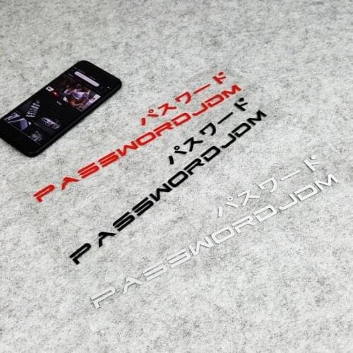 LuLuSticker#093 25x3.8cm PASSWORD JDM JS Racing Reflective Car Stickers and Decals Waterproof Car Trunk Fashion Words Stickers