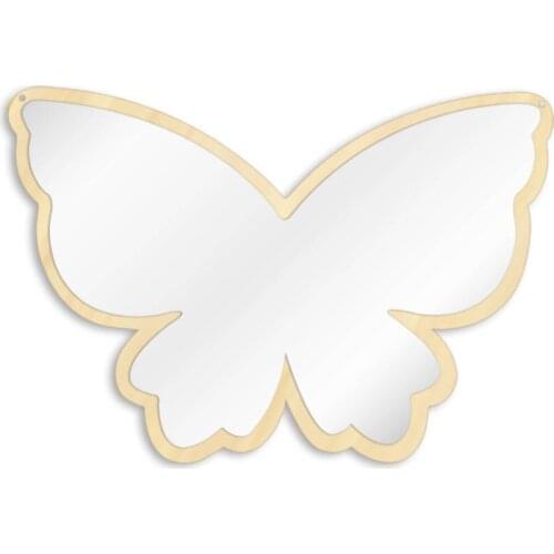 Fashionable Butterfly Wooden Back Acrylic Wall Mirror Animals Creature Nature Housewarming Kids Girls Room Mural Art Decor Gift