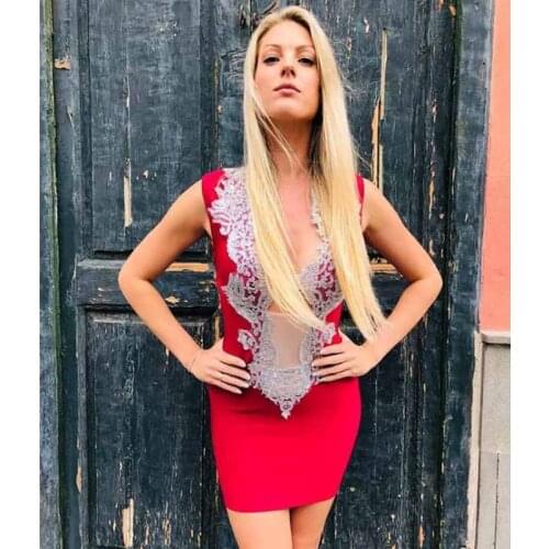 Wholesale new dress multiple colour Deep V-neck Fashion mini Sexy nightclub celebrity Cocktail party bandage Dress(H2685)