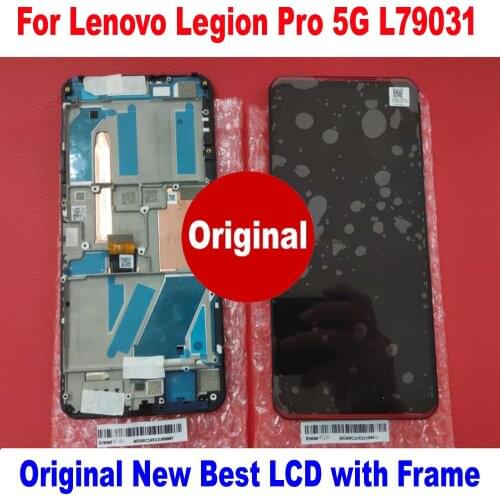 Original New AMOLED LCD Display Touch Screen Digitizer Assembly Sensor + Frame For Lenovo Legion Pro 5G Gaming Phone Pantalla