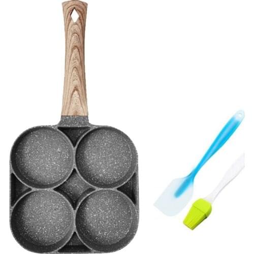 HOT Four-Hole Frying Pot Pan Thickened Omelet Pan Non-Stick Egg Pancake Steak Pan Cooking Ham Pans Breakfast Maker