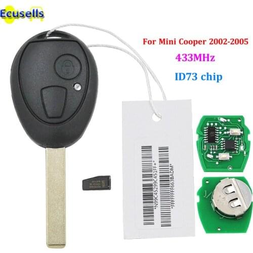 For BMW Mini Cooper S R50 R53 2002-2005 Remote Key Fob FULL COMPLETE 433.9MHZ ID73 CHIP with code