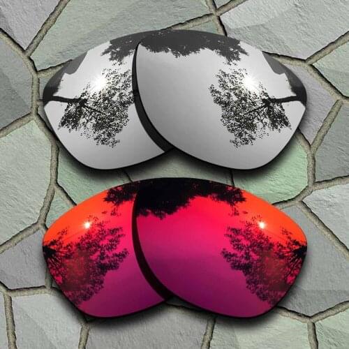 Chrome&Violet Red Sunglasses Polarized Replacement Lenses for Oakley Frogskins