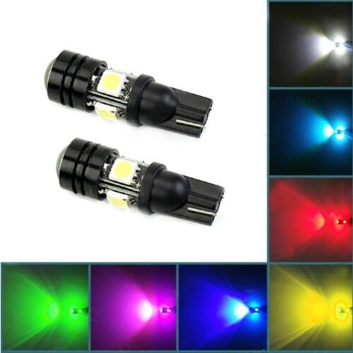 T10 194 1.5W LED Car Clearance Lights W5W 5050 Auto Instrument Lights 4+1 SMD DC12V License Plate Light