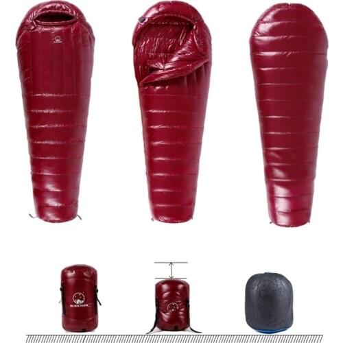 Outdoor Camping Down Sleeping bag High-grade White Goose with Water Repellent Treatment Warm Insulated Fit for Cold Weather