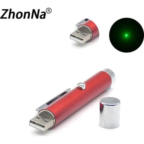 USB Charging Port Laser Pointer Green Light Single Point Portable Laser Irradiation Stylus With Magnet Cover For Teaching Sale