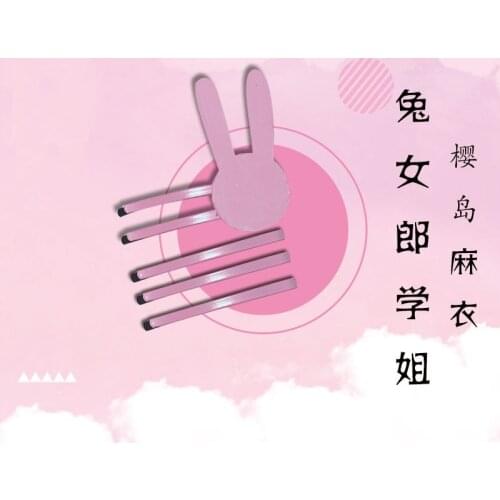Anime Seishun Buta Yarou Series Sakurajima Mai Hair Clip Kawaii Lolita Girls Rabbit Cosplay Hairpin Pink Headwear Accessories