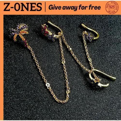 S925 Sterling Silver Womens Earrings Zircon Earrings Drop Earrings Ear Clips Luxury Brand 1:1 Monaco Jewelry Gift