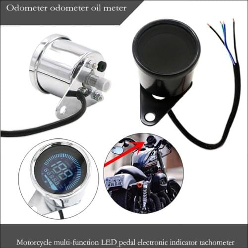 1 Piece 12V LED Motorcycle Universal Multi-function Odometer/Oil Level/Tachometer Gauge