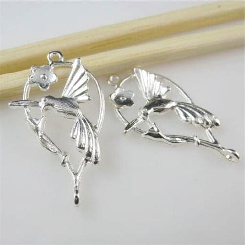 10pcs Silver Plated 35*20mm Bird Cage Charms Pendants Accessories For DIY Necklace Bracelet Zinc Alloy Jewelry 10763