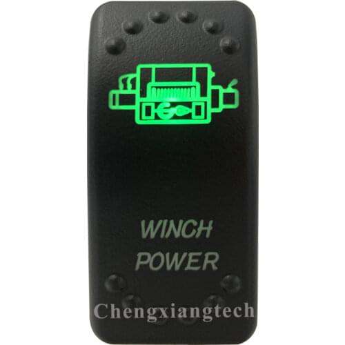 12V/24V Car Boat 3 Pins SPST ON/OFF Green & Blue Led Light Rocker Toggle Switch Winch Power for Carling ARB Narva 4x4