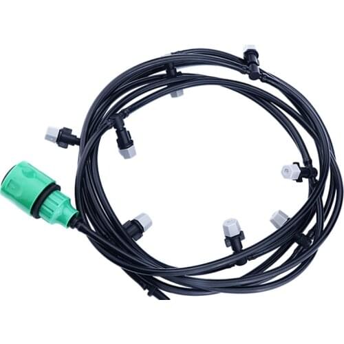 1Kit Portable10M PVC Fog Watering Irrigation System Misting Cooling Automatic Water Nozzle Hose Spray Head 4/7MM Tee Connecter
