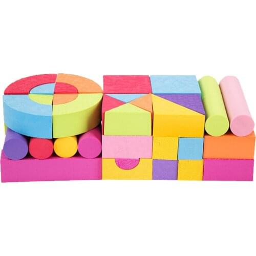 50pcs Non-toxic Foam Blocks Bright Colored Building Set Educational Kids Toy
