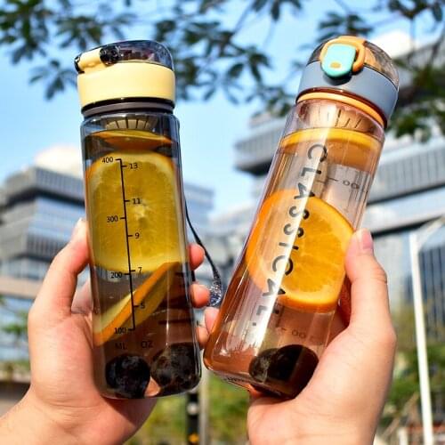 500ML Portable Plastic Water Bottle With Filter Outdoor Leakproof Sport Water Bottle BPA Free Travel Camping Drinking Bottles