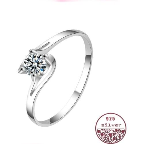 925 sterling silver Kiss of an angel with twisted arms for marriage engagement drill proposal small diamond Mini Korean ring