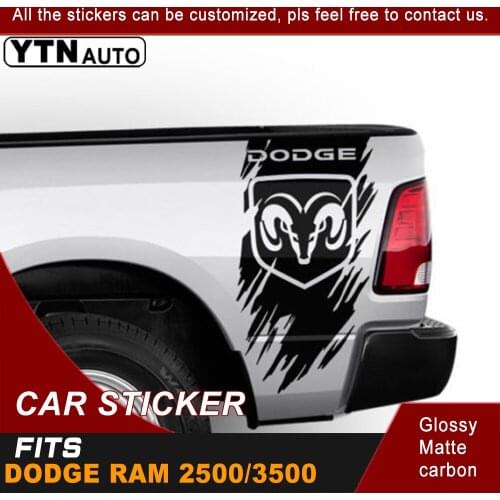 Car Sticker Pick-up Truck Bed Container Side Stripes Sticker Kit Wrap Trim For Dodge Ram 2500/3500 Crew Cab 6'4 Box