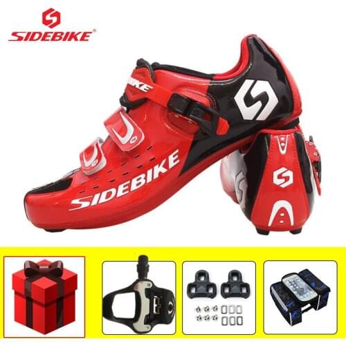 SIDEBIKE Professional Cycling Shoes Road Self-locking Breathable Zapatillas Ciclismo Add Pedals Wear-resistant Road Flat Shoes