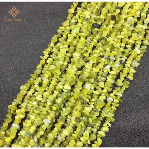 5-8mm Natural Lemon Jades Oval Shape Gravel Stone Beads Loose Beads For Jewelry Making DIY Necklace Bracelet Accessories