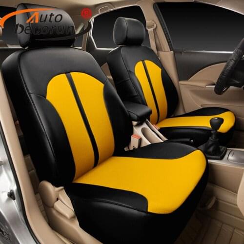 AutoDecorun tailored car seat covers for Jaguar XJL accessories PU leather seat cover set for cars seats cushion support styling