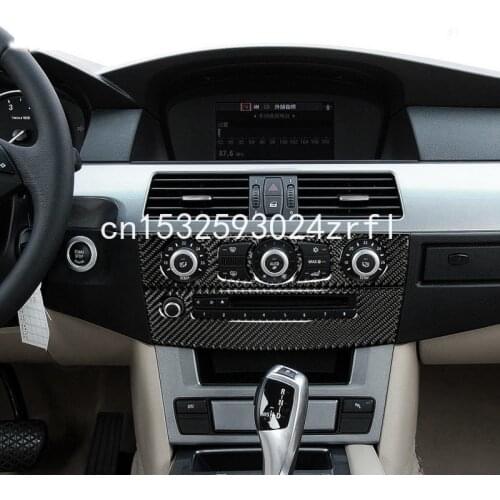 For BMW old 5 series e60 e61 interior carbon fiber air conditioning switch CD central control panel decoration accessories