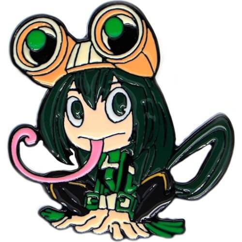 My Hero Academia Enamel Pins Lapel/Hat Badge Asui Tsuyu Jacket Oil Drop Brooches Collar Corsage Jewelry Scarf Buckle S292