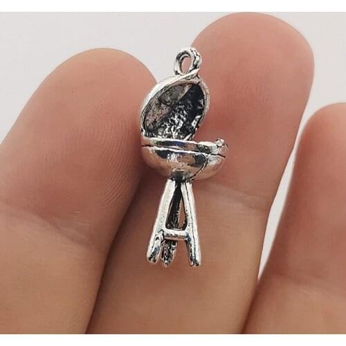 JINDINSP 5pcs 26x11mm Antique Silver Color Bbq Charms Pendant For Jewelry Making DIY Jewelry Findings