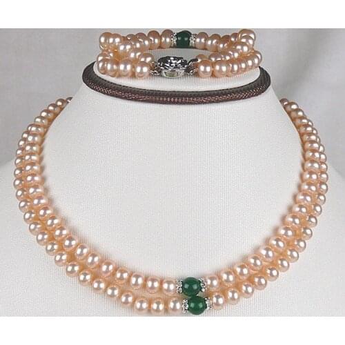 Bridal Jewelry Set Freshwater Necklace Bracelet Set Fashion Jewelry Set for Lady+Free Shipping